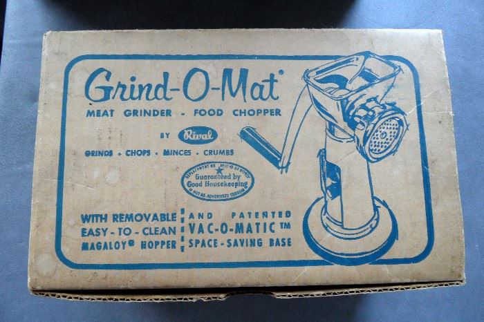 Vintage Grind-O-Mat, new in original box.