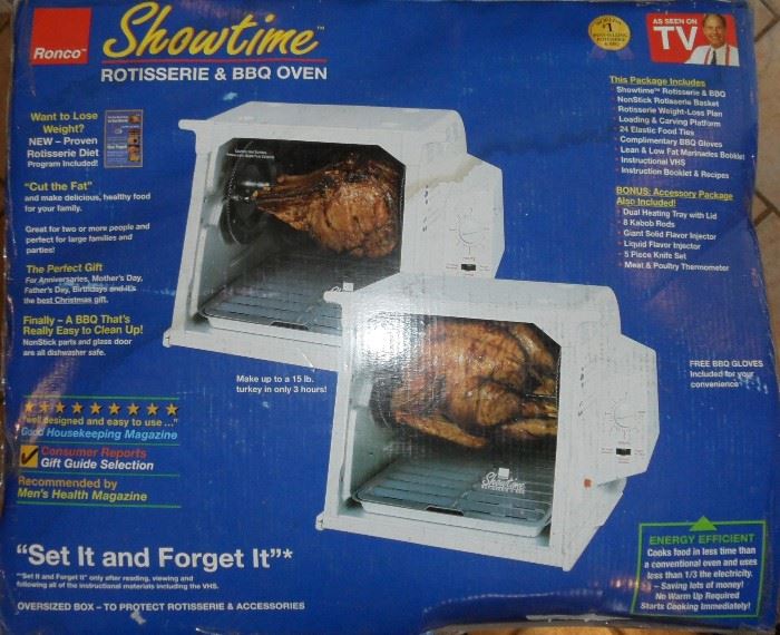 Ronco Showtime Rotisserie/BBQ Oven.  New in original box.