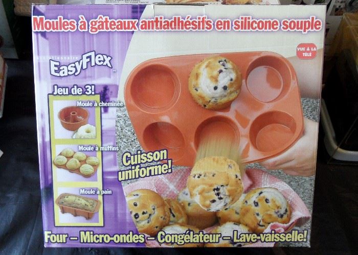 Easy Flex silicone, non stick bakeware (Bundt, Muffin, Loaf pans).  New in Box.