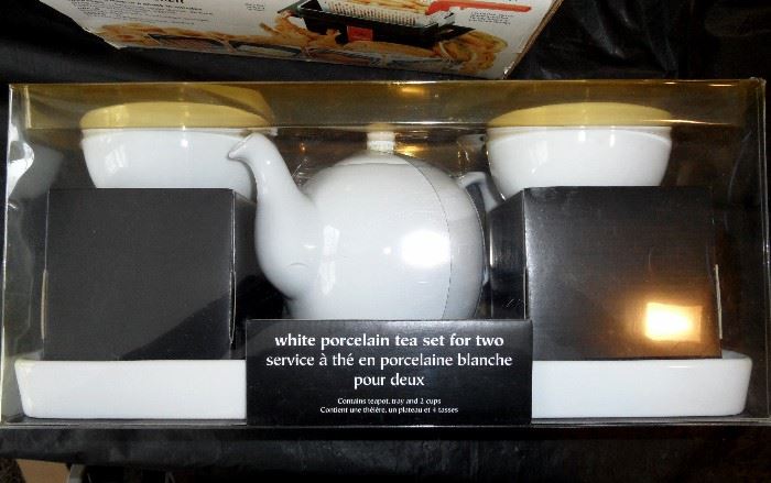 White porcelain tea set (for 2) - Pier 1 Imports.  New in original package.