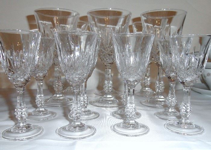 Cut crystal wine glasses