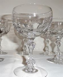 Thick crystal wine glasses, really nice.