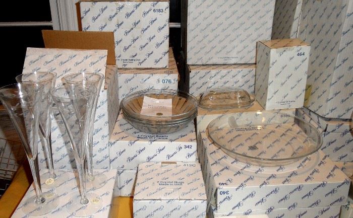 Princess House crystal, glassware, serving pieces - All brand new in boxes.