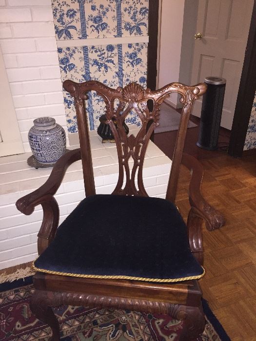 single side chair with velvet cushion asking $80