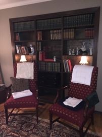 Books, accessories and a pair of beautiful armchairs for sale.  Chairs are also for sale