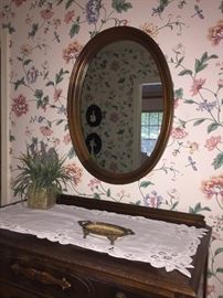 oval gilded mirror