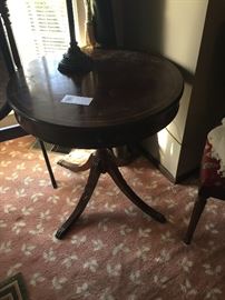 Another drum table - wooden top asking  $80 29"diameter x 28"h