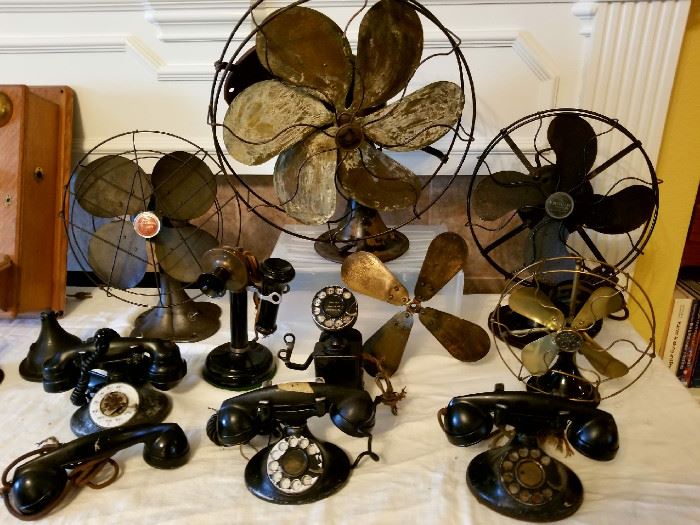 Antique Fans and Telephones