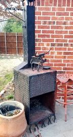 Very cool ONE OF  KIND Custom built outdoor fireplace