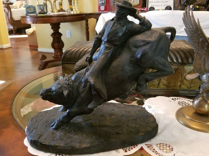 Austin Productions Bull Cowboy Rider Statue