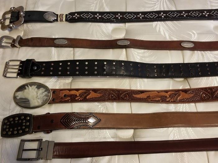Great selection of western leather belts
