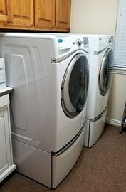 Whirlpool Duet Washer & Dryer (on pedistals) - both with stainless tubs