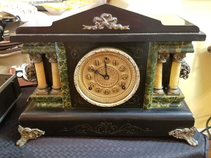Antique Half Hour Cathedral Mantle Clock