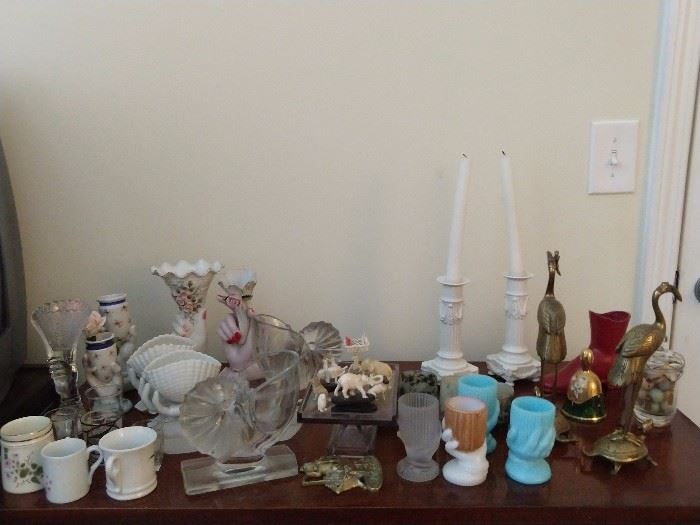 Nice collection of vintage Fenton glass torch vases.