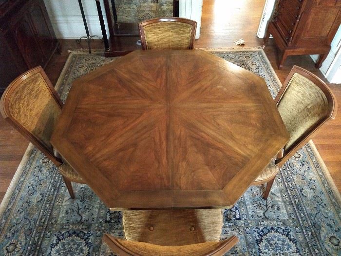 Top view of the Baker dining table - great veneer!