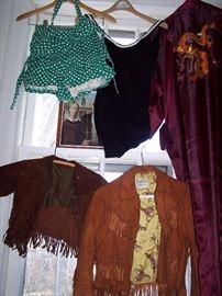 Vintage Womens Bathing Suits and Childs Suede Jackets
