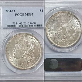 Coins MS 63 1884o Silver Morgan Dollar PCGS Graded