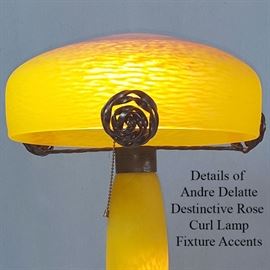 Glass Art Nouveau French Andre Delatte Ecole A Nancy Table Lamp dt