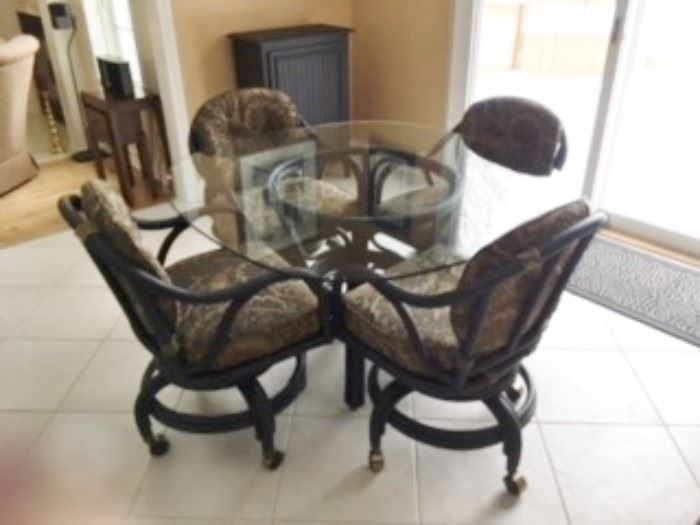 56. Glass Top Table w 4 Chairs