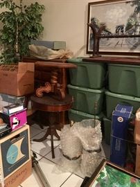 End tables, wall decor...Don't know what's in the bins yet! 