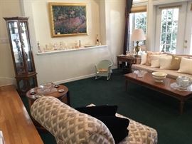 Living room, lots of Lladro, Lenox & goebel figurines