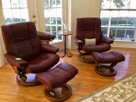 Stressless chairs with ottomans