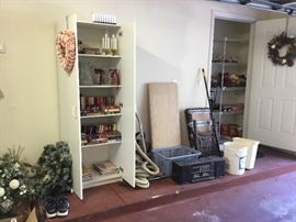 Garage, shelving cabinets, 