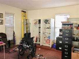Tools, wheelchair, chairs, ladders