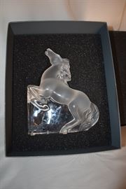 Lalique 8 1/2" Signed Kazak Horse with Original Box