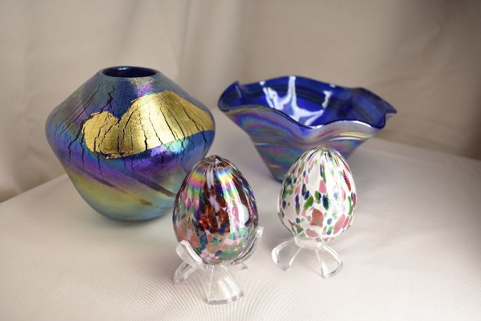 Raku and Art Glass Eggs