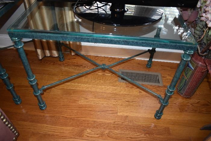 Glass top Coffee Table and Matching Side Tables