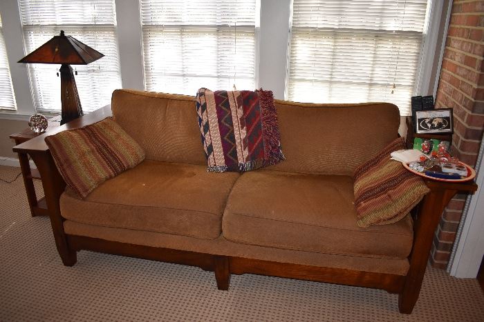 Arts and Crafts Style Sofa And Side Table