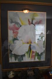 Framed Water Color Print By Artist Elaine Harback Jackson  Signed and Numbered 106/250