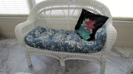 Wicker loveseat- center leg needs rewrapping at bottom