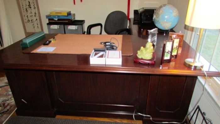 L-shaped executive desk