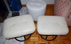 3 white leather  items