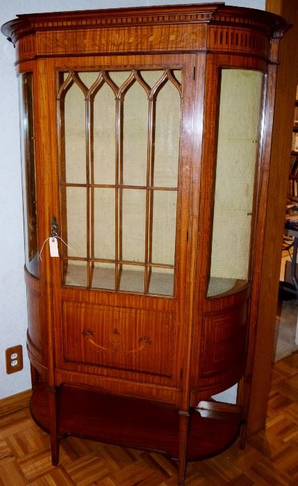 Antique marquetry  china cabinet