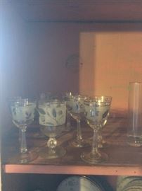 Set of silver trimmed goblets