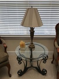 Iron and Glass Matching End Table and Coffee table