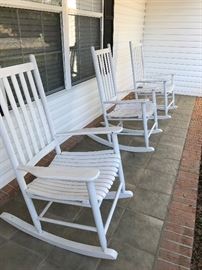 Three Solid Wood Rockers