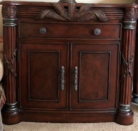 Master Bedroom Suite: 4-Poster Bed, Pair Over-sized Nightstands w Granite inlaid top, Dresser w Mirror and X-tra Tall (plenty of storage) Highboy.