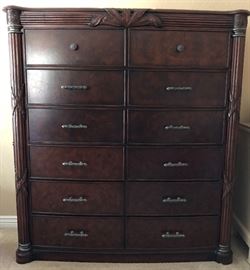 Master Bedroom Suite: 4-Poster Bed, Pair Over-sized Nightstands w Granite inlaid top, Dresser w Mirror and X-tra Tall (plenty of storage) Highboy.