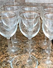 Glassware w Gold Rims