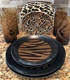 Animal Print Dishes and Glassware