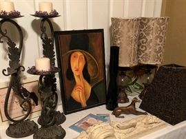 Asst Candle, Lamps and Art