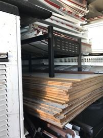 Peg boards and shelving