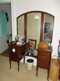 vanity, stair basket, misc.