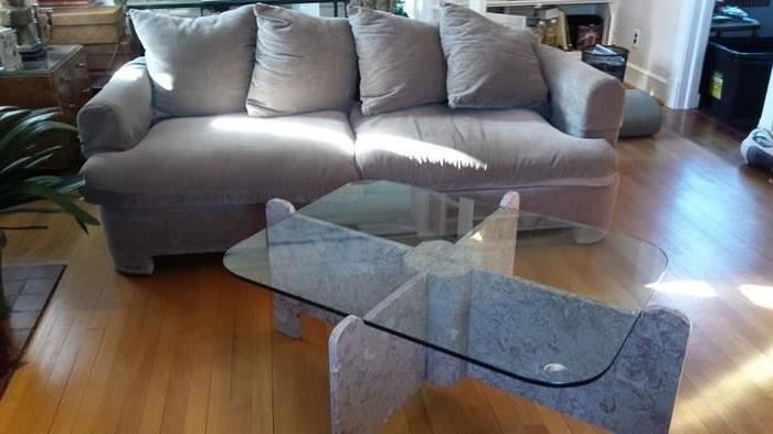 Pair of matching sofas and cocktail table