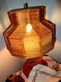Lamp Shade made exclusively from pop-sickle sticks