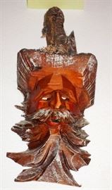Old man frost pine wood carving